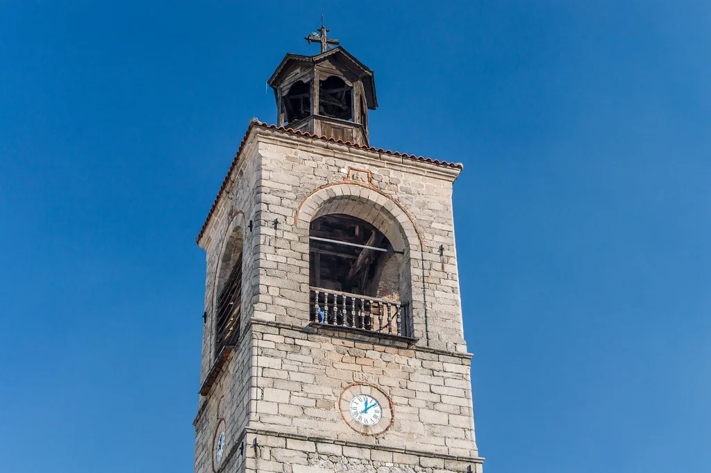 The clock bell tower in Bansko in Bansko, Bulgaria
