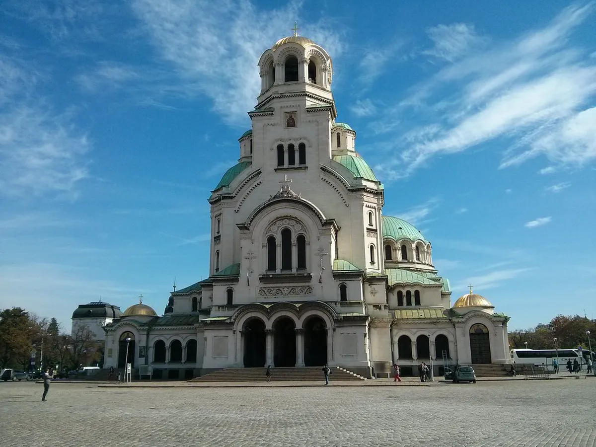Alexander Nevsky Cathedral with golden domes in Sofia Bulgaria