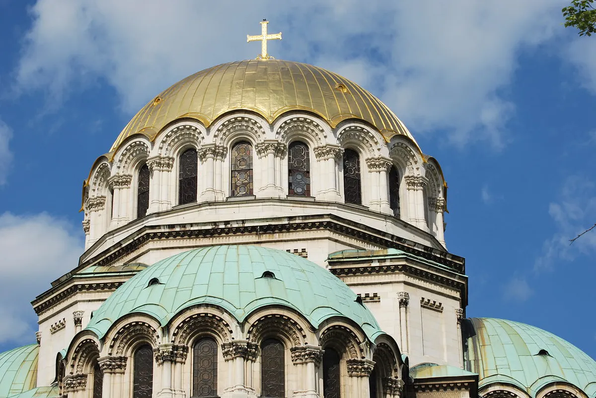Alexander Nevsky Cathedral with golden domes in Sofia Bulgaria