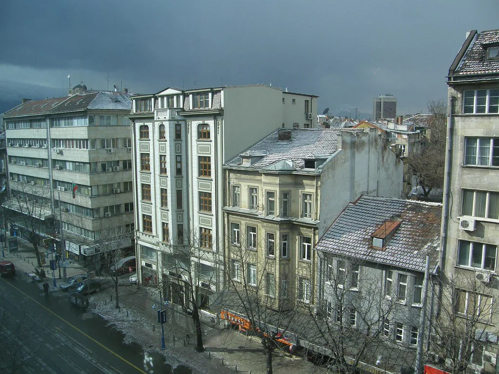 Sofia from a window in Sofia, Bulgaria