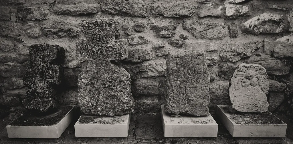 Greek, Hebrew and Ottoman Turkish scripts in Burgas, Bulgaria