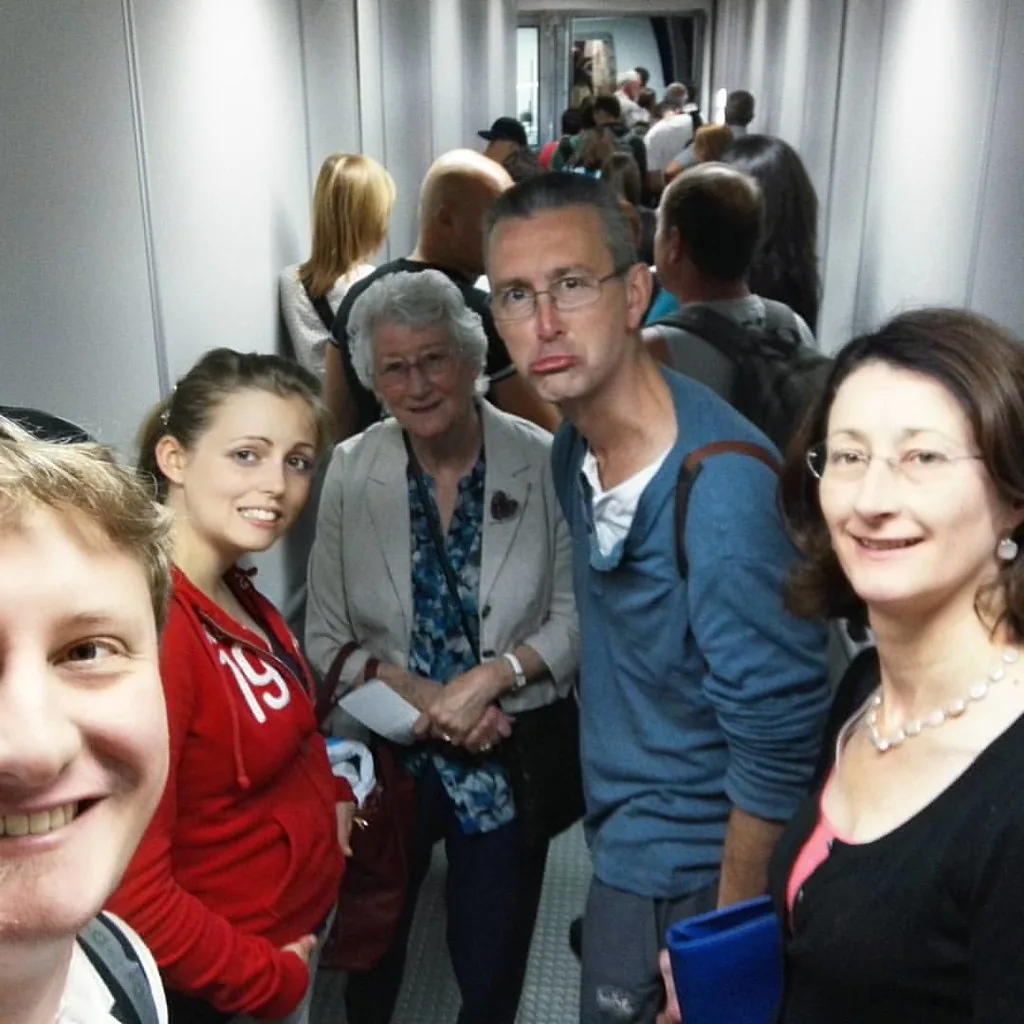 Team Edinburgh are about to board the flight to Frankfurt. #vladistina #sofia #bulgaria #airport #travel @blondinkami in Sofia, Bulgaria