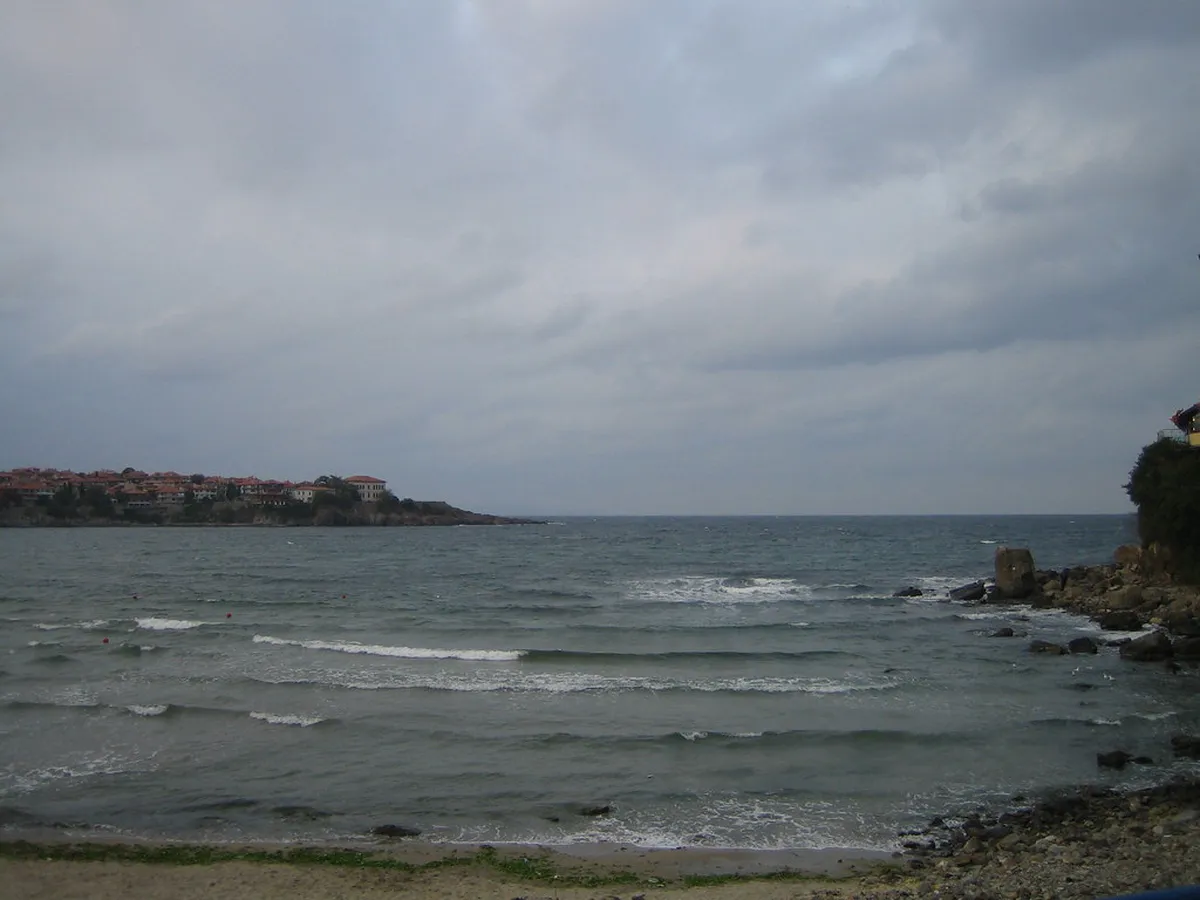 Sozopol, Bulgaria — salt pans and coastal lagoon near Pomorie