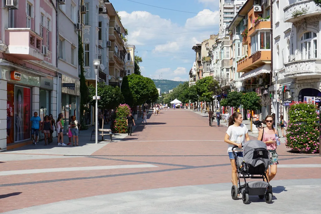 Varna, BG - pedestrian area in Varna, Bulgaria