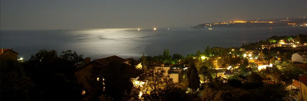 Varna Bay at Night in Varna, Bulgaria