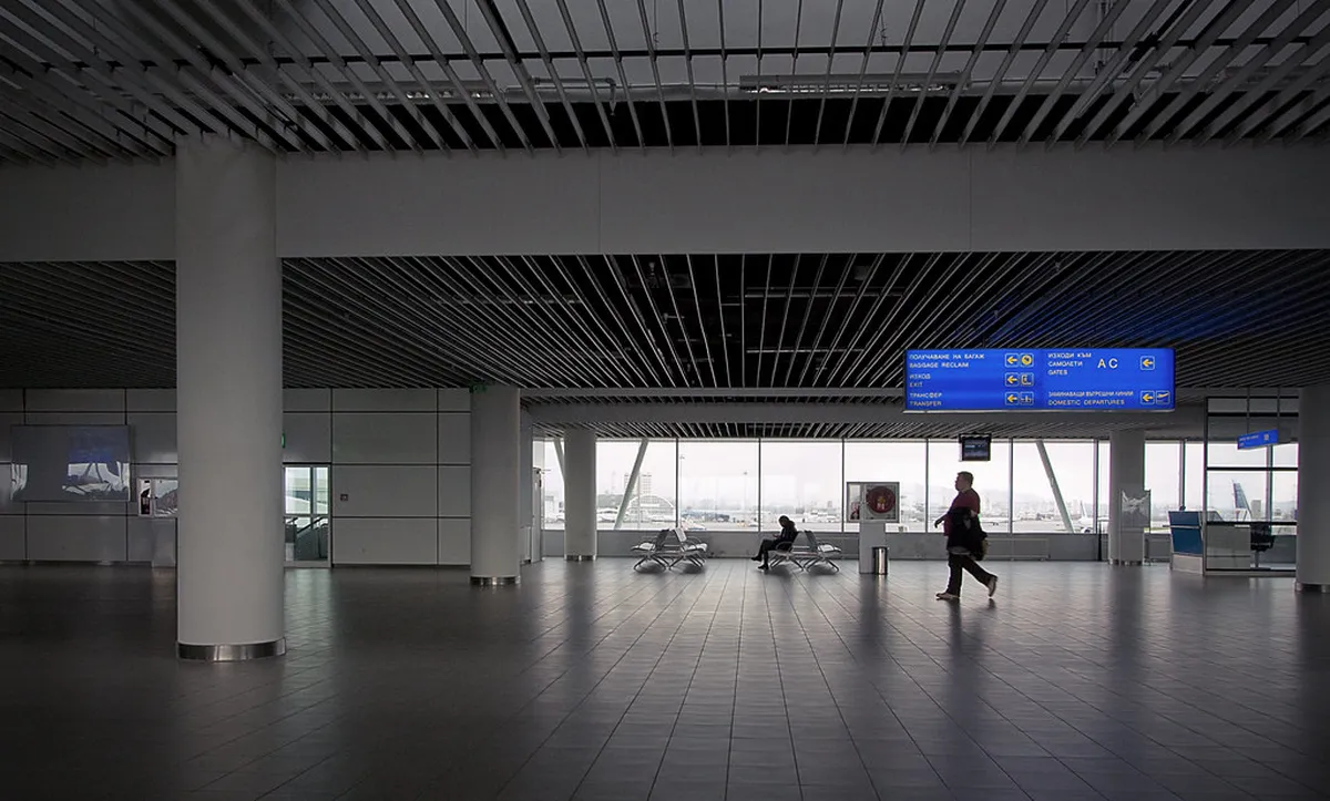 The terminal at Sofia Airport, a main entry point to Bulgaria