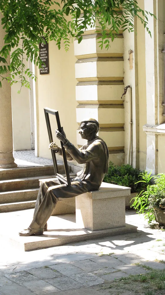 some painter's statue in Plovdiv, Bulgaria