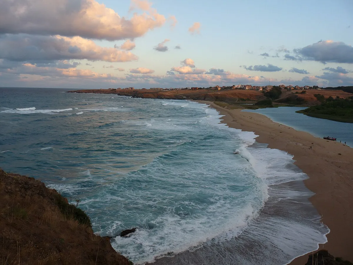 Veleka River meeting the Black Sea at Sinemorets beach, Bulgaria — 2