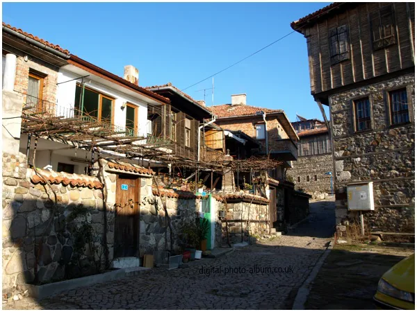 A sandy beach and harbour at Sozopol on Bulgaria's southern Black Sea coast