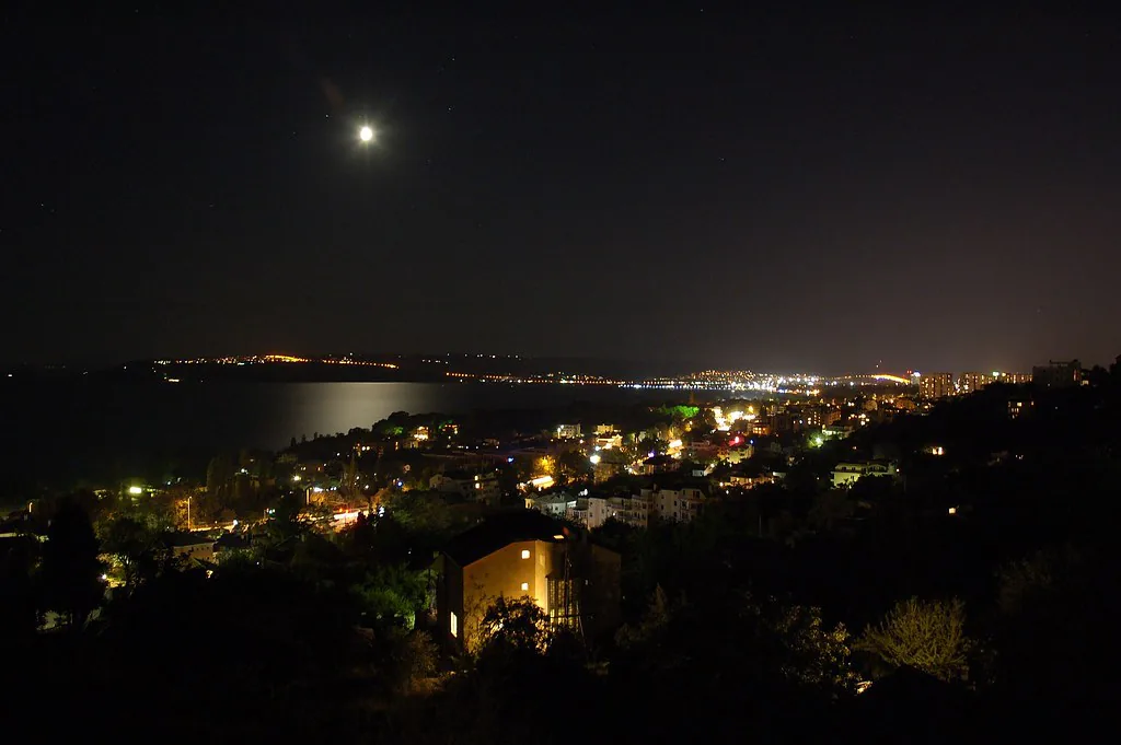 Fantastic night view from Sveti Nikola to Varna, 2009 in Varna, Bulgaria