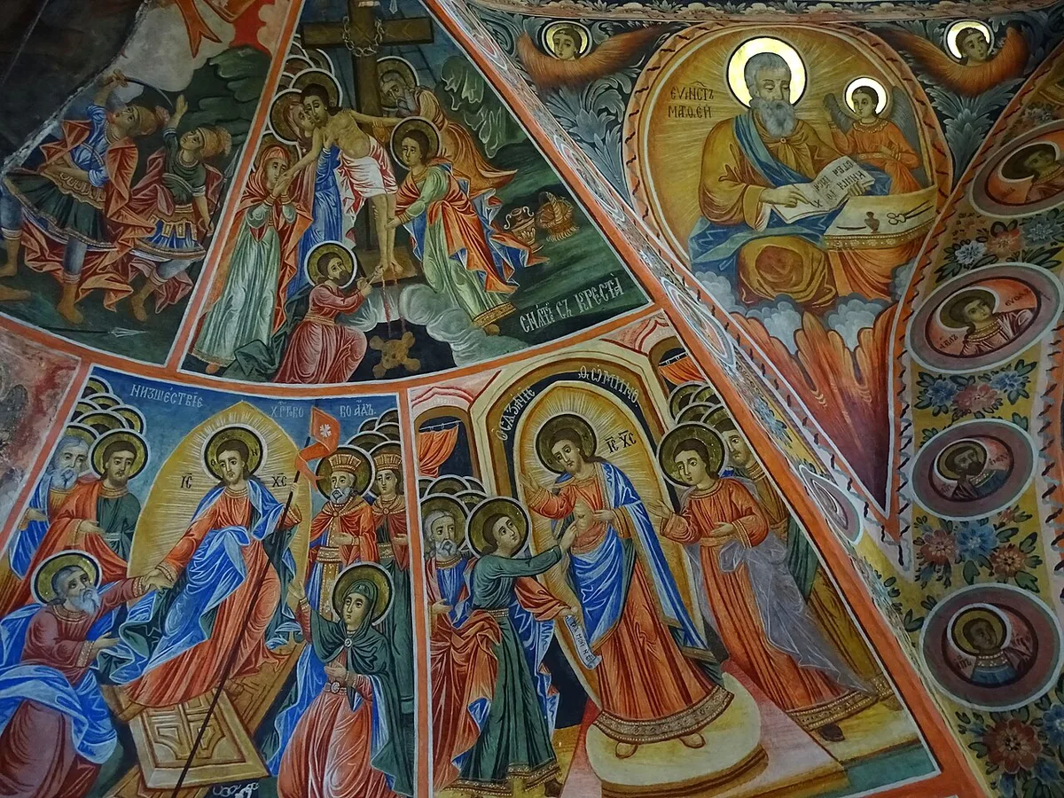 Fresco by Zahari Zograf - Church at Preobrazhenski Monastery - Outside Veliko Tarnovo - Bulgaria - 05 (41409682400) — 1