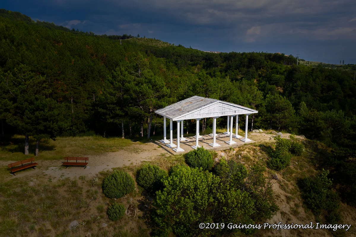 Peaceful tree-lined park paths with walking trails in Sandanski's Saint Vrach Park