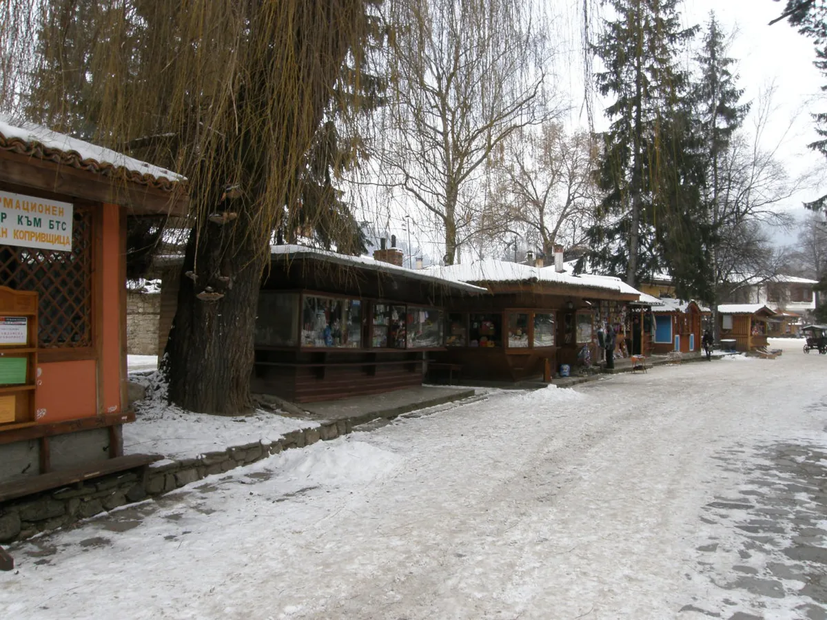 National Revival houses on a Koprivshtitsa hillside, Bulgaria